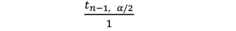 (t [sub n - 1, α/2]) / 1