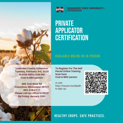 Private Applicator Certification Lowndes County